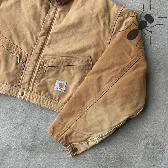 Vintage Y2K Carhartt brown cropped Detroit style work wear jacket - Picture 4 of 9